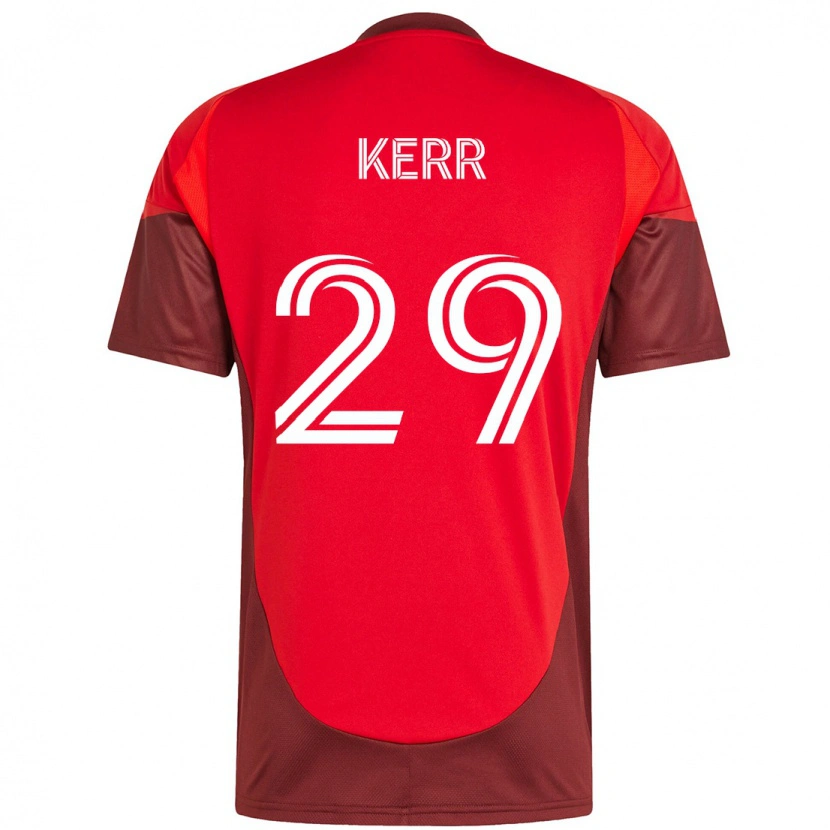 Danxen Mujer Camiseta Deandre Kerr #29 Rojo Blanco 1ª Equipación 2025/26 La Camisa México