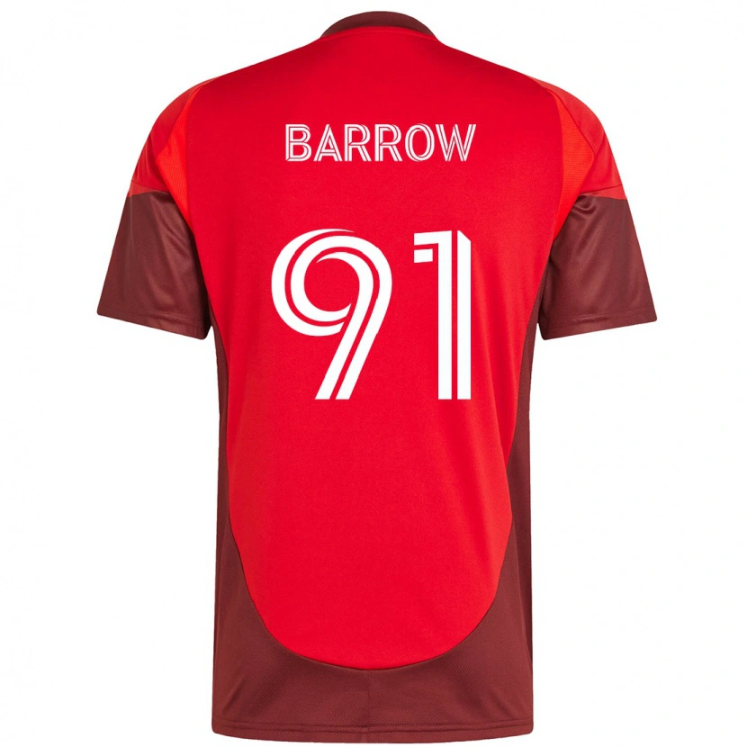 Danxen Mujer Camiseta Dékwon Barrow #91 Blanco Rojo 1ª Equipación 2025/26 La Camisa México