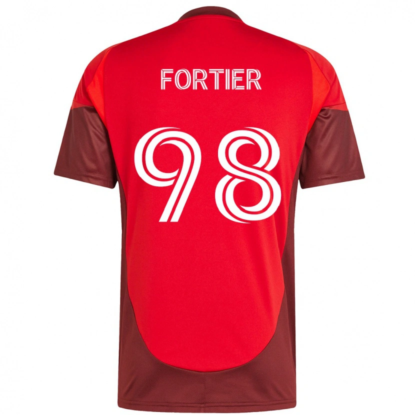 Danxen Mujer Camiseta Kristjan Fortier #98 Blanco Rojo 1ª Equipación 2025/26 La Camisa México