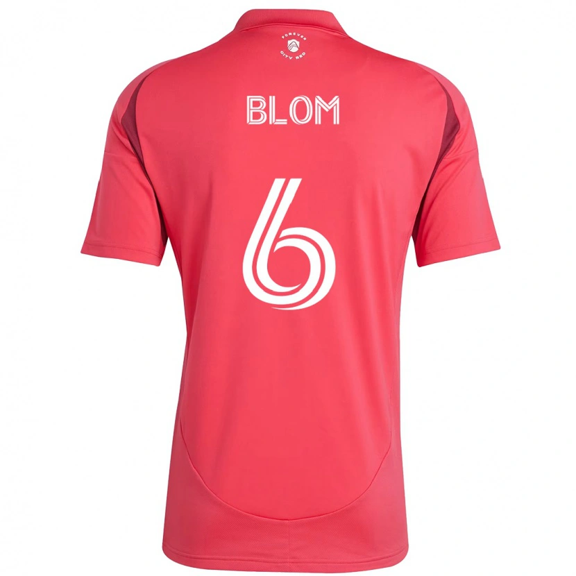 Danxen Mujer Camiseta Njabulo Blom #6 Magenta Blanco 1ª Equipación 2025/26 La Camisa México