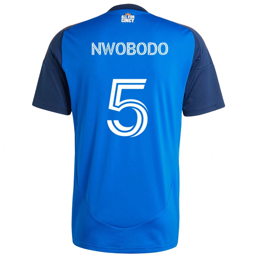 Danxen Mujer Camiseta Obinna Nwobodo #5 Blanco Azul Naranja 1ª Equipación 2025/26 La Camisa México