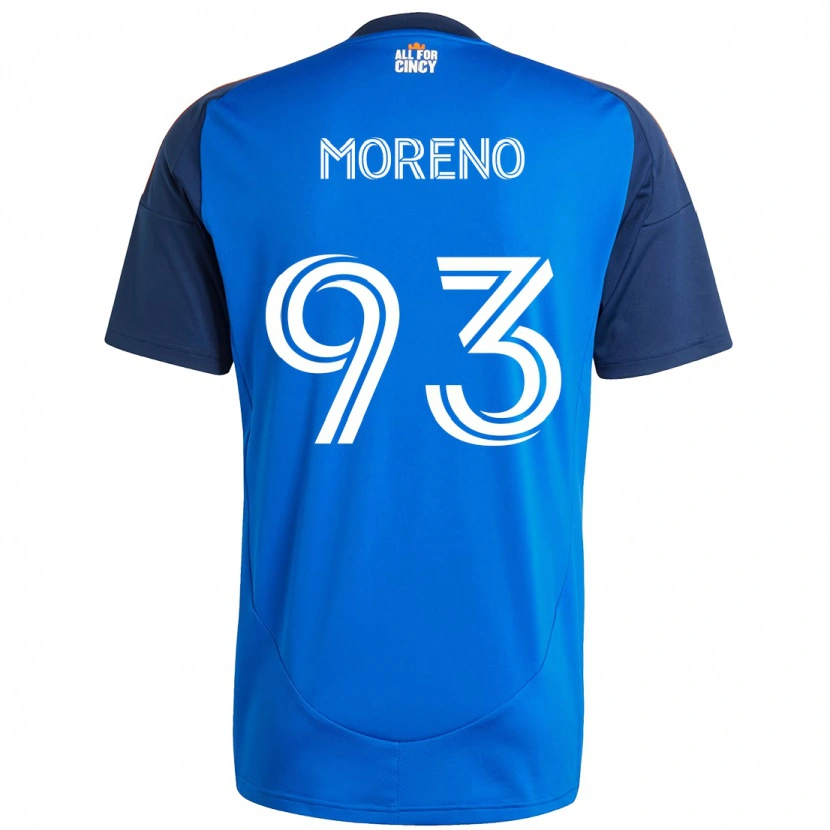 Danxen Mujer Camiseta Júnior Moreno #93 Blanco Azul Naranja 1ª Equipación 2025/26 La Camisa México