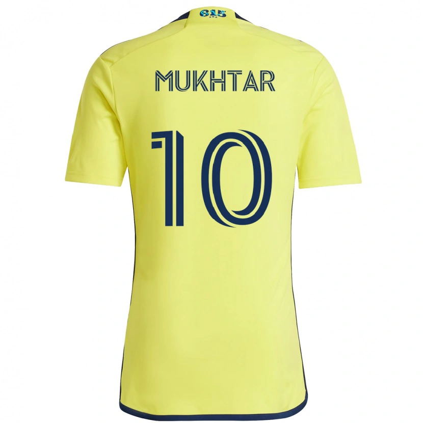 Danxen Mujer Camiseta Hany Mukhtar #10 Azul Marino Amarillo 1ª Equipación 2025/26 La Camisa México