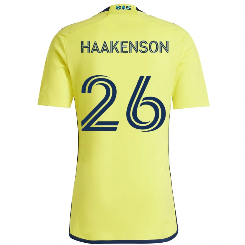 Danxen Mujer Camiseta Luke Haakenson #26 Azul Marino Amarillo 1ª Equipación 2025/26 La Camisa México