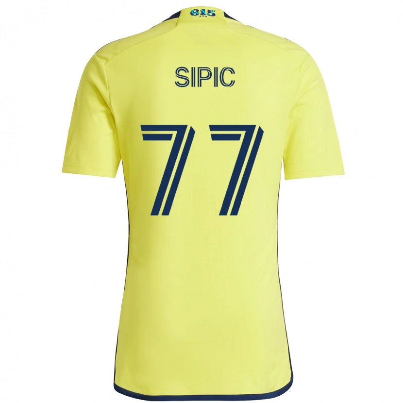 Danxen Mujer Camiseta Adem Sipić #77 Azul Marino Amarillo 1ª Equipación 2025/26 La Camisa México