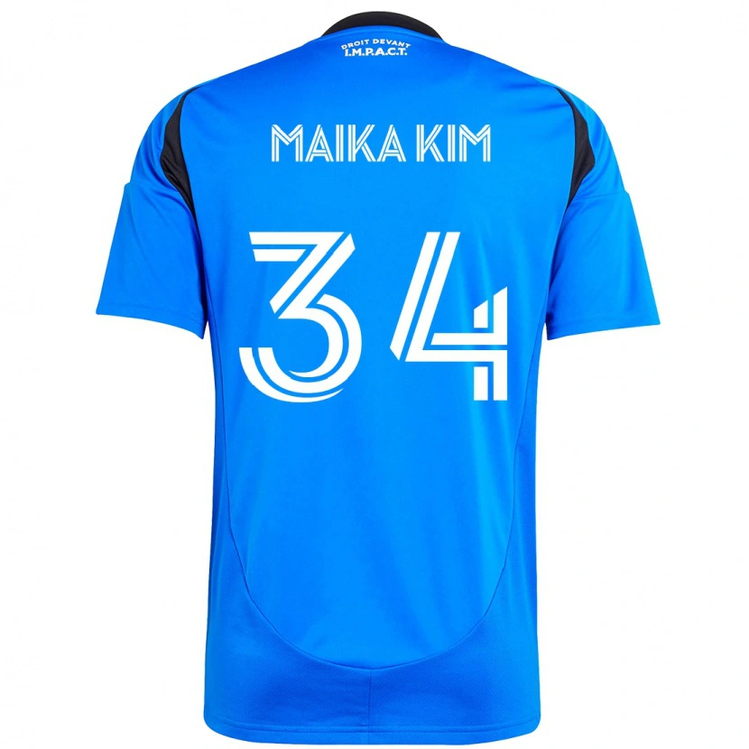 Danxen Mujer Camiseta Guerrier Maika Kim #34 Azul Oscuro Negro 1ª Equipación 2025/26 La Camisa México