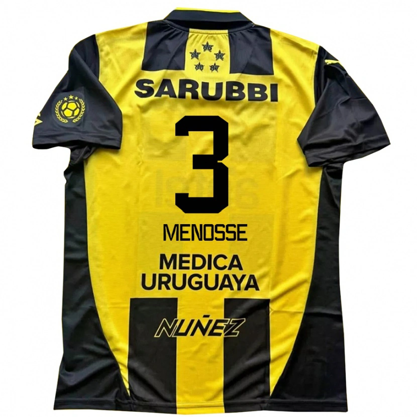 Danxen Mujer Camiseta Hernán Menosse #3 Negro Amarillo 1ª Equipación 2025/26 La Camisa México