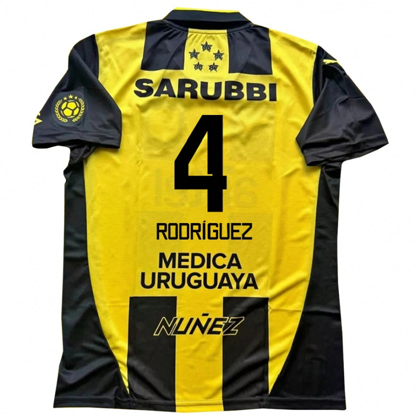 Danxen Mujer Camiseta Guzmán Rodríguez #4 Negro Amarillo 1ª Equipación 2025/26 La Camisa México
