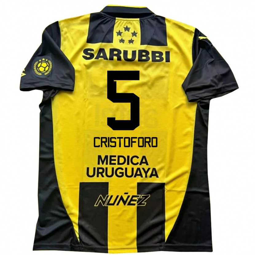 Danxen Mujer Camiseta Sebastián Cristóforo #5 Negro Amarillo 1ª Equipación 2025/26 La Camisa México