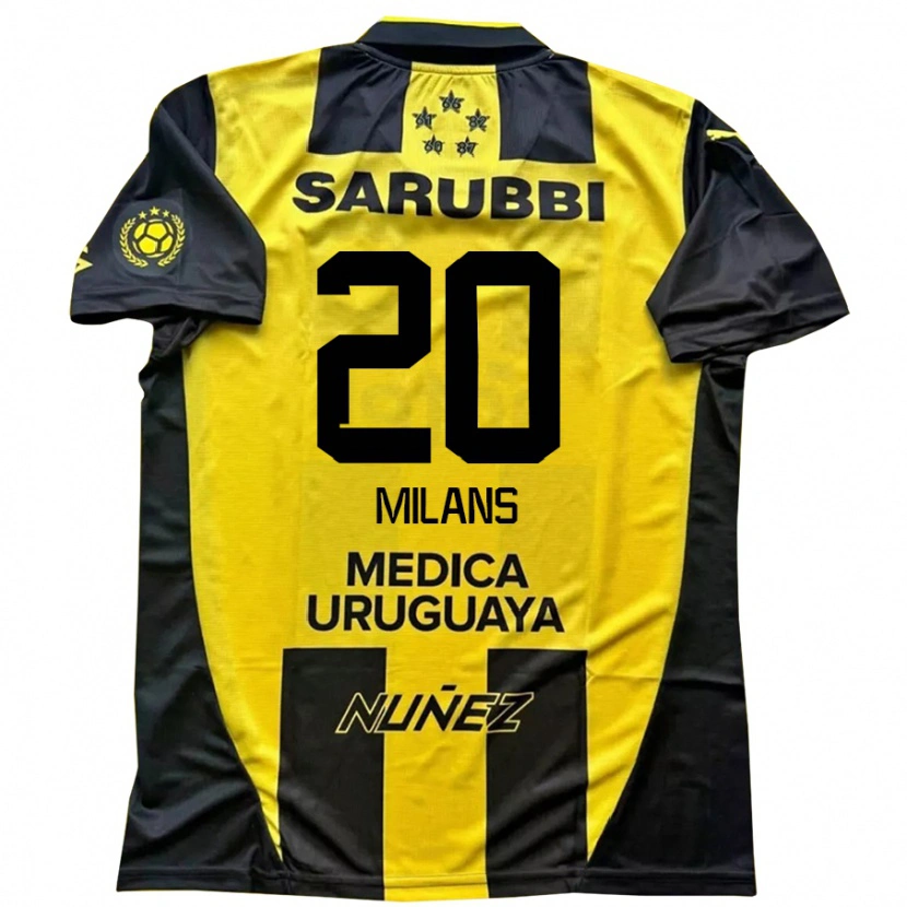 Danxen Mujer Camiseta Pedro Milans #20 Negro Amarillo 1ª Equipación 2025/26 La Camisa México