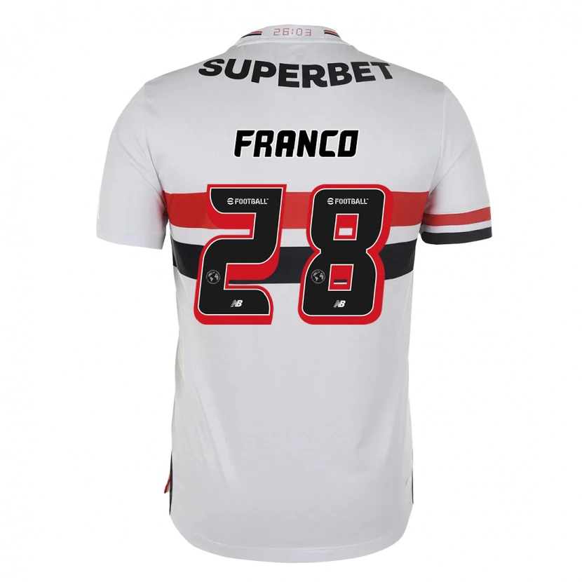 Danxen Mujer Camiseta Alan Franco #28 Rojo Negro Blanco 1ª Equipación 2025/26 La Camisa México