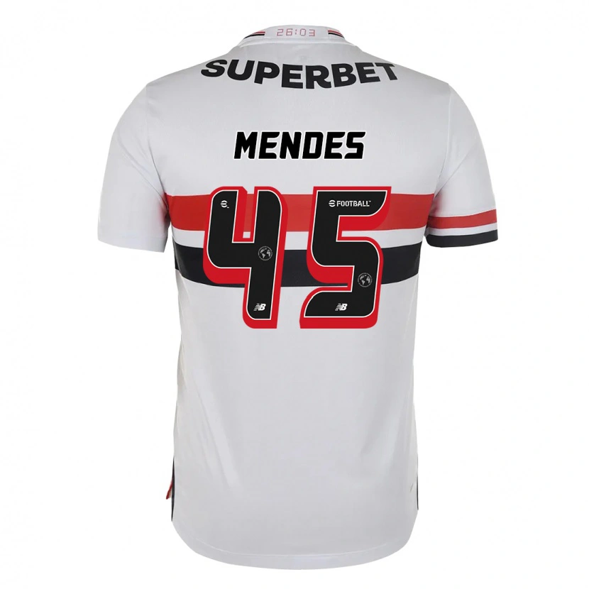 Danxen Mujer Camiseta Nathan Mendes #45 Rojo Negro Blanco 1ª Equipación 2025/26 La Camisa México