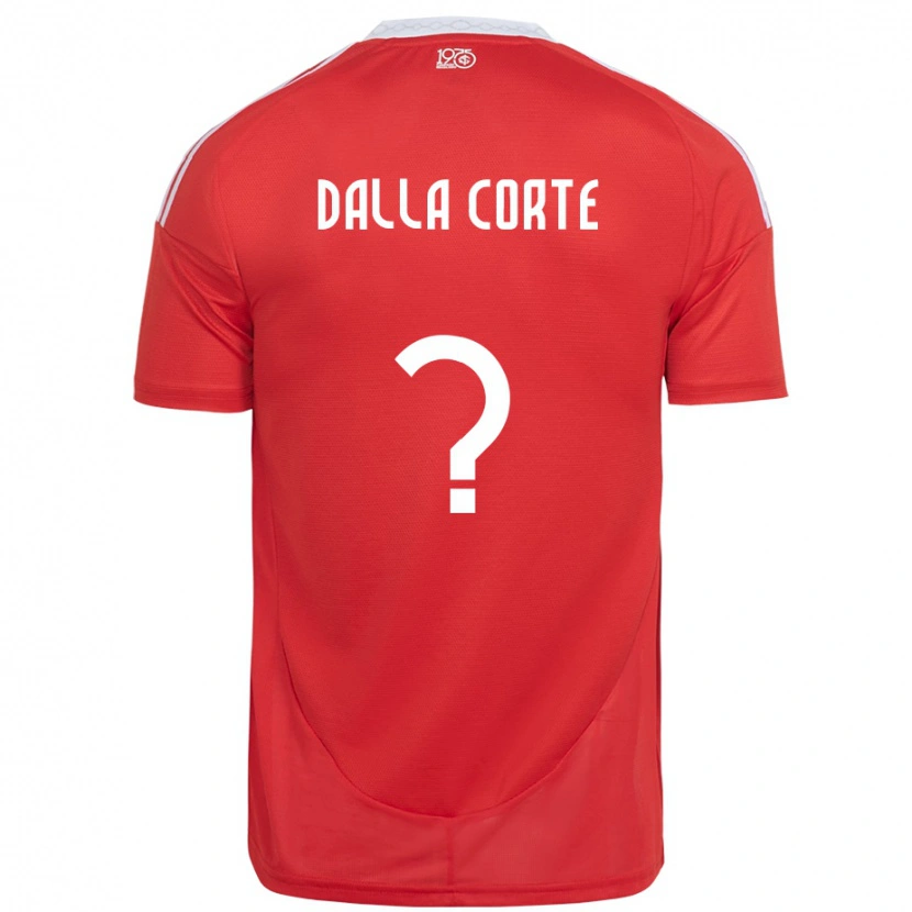 Danxen Mujer Camiseta João Dalla Corte #0 Blanco Rojo 1ª Equipación 2025/26 La Camisa México