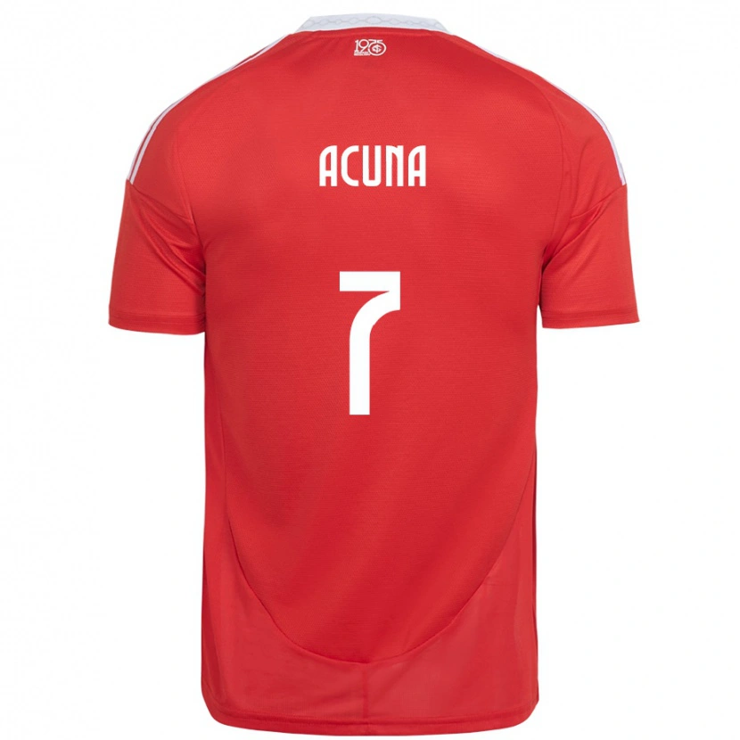 Danxen Mujer Camiseta Yenny Acuña #7 Rojo Blanco 1ª Equipación 2025/26 La Camisa México
