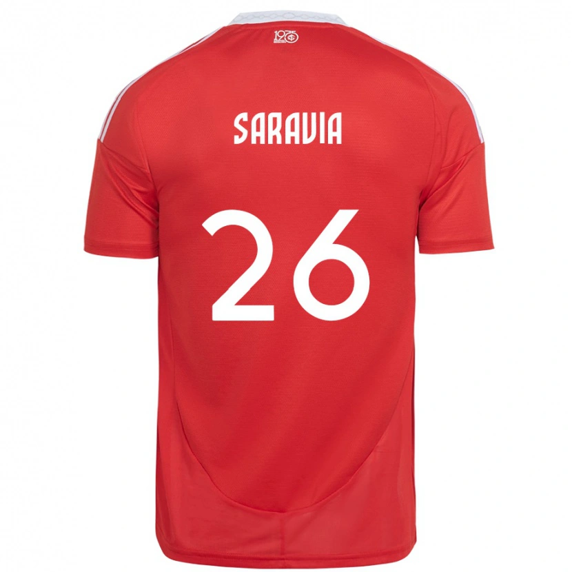 Danxen Mujer Camiseta Saravia #26 Blanco Rojo 1ª Equipación 2025/26 La Camisa México