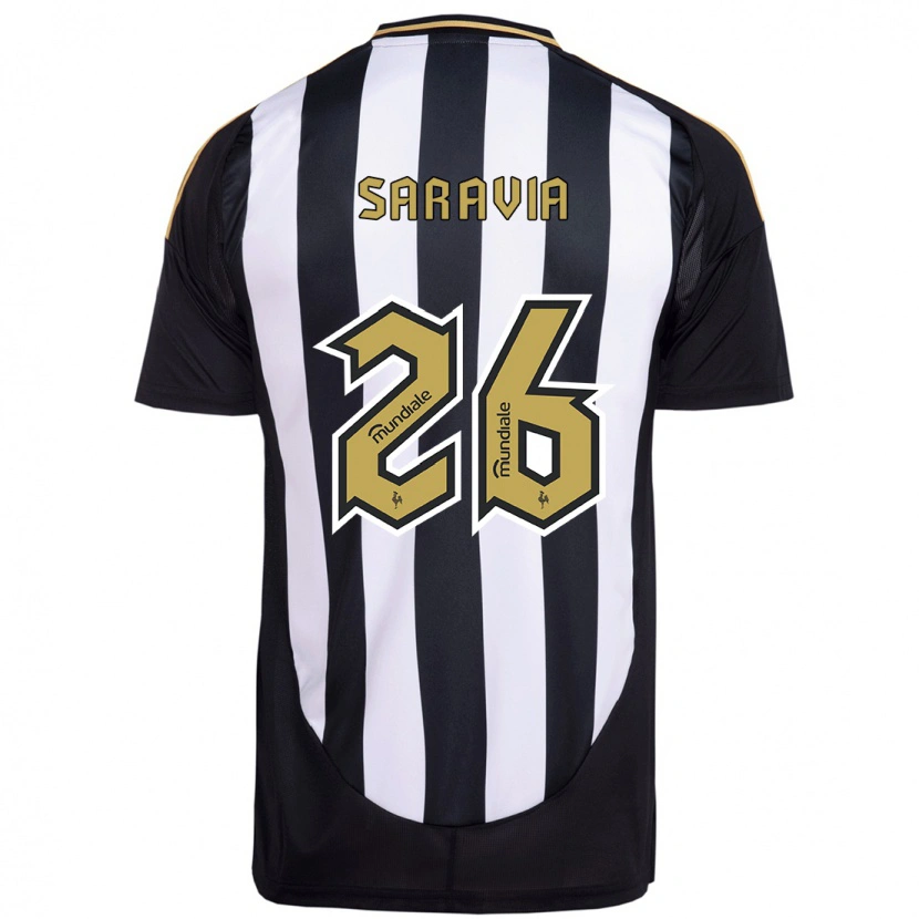 Danxen Mujer Camiseta Renzo Saravia #26 Blanco Negro 1ª Equipación 2025/26 La Camisa México