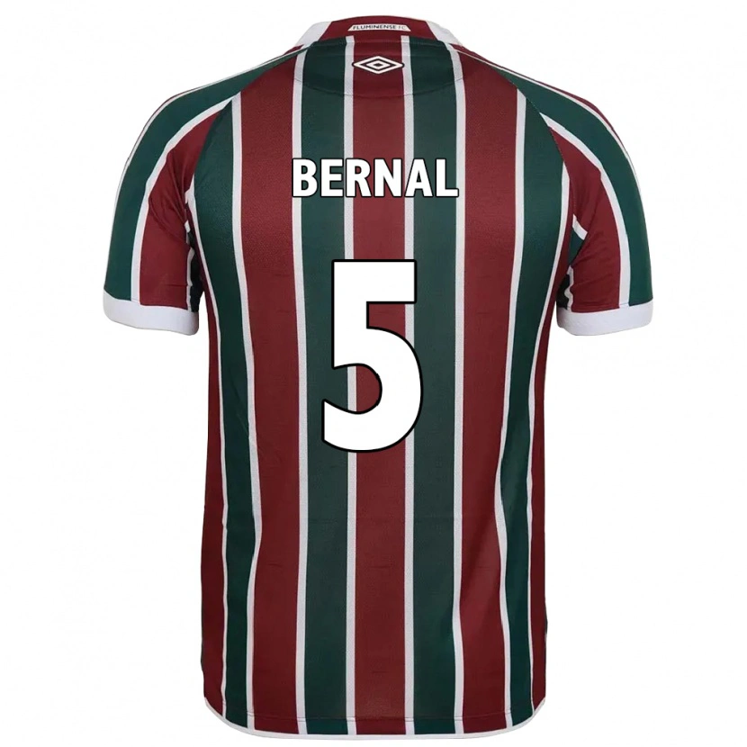 Danxen Mujer Camiseta Facundo Bernal #5 Verde Granate Blanco 1ª Equipación 2025/26 La Camisa México