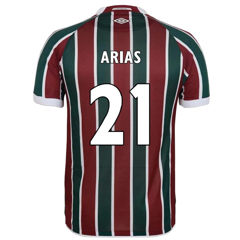 Danxen Mujer Camiseta Jhon Arias #21 Verde Granate Blanco 1ª Equipación 2025/26 La Camisa México