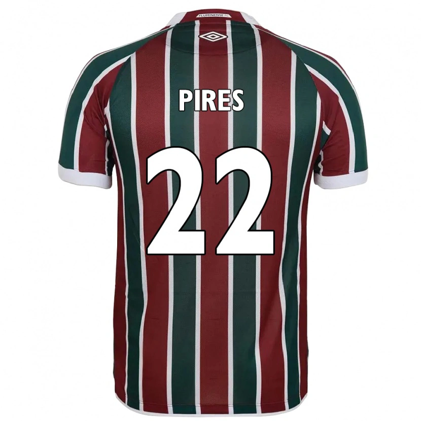 Danxen Mujer Camiseta Gabriel Pires #22 Verde Granate Blanco 1ª Equipación 2025/26 La Camisa México