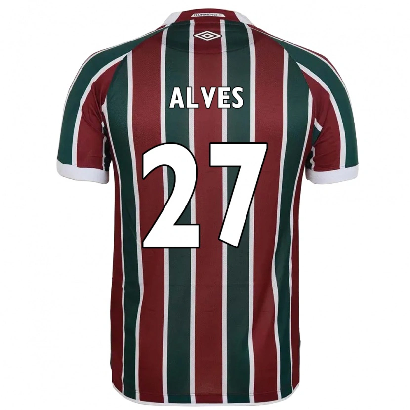 Danxen Mujer Camiseta Felipe Alves #27 Verde Granate Blanco 1ª Equipación 2025/26 La Camisa México