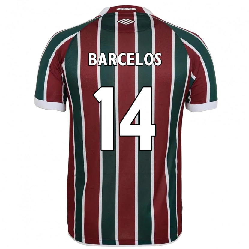 Danxen Mujer Camiseta Danilo Barcelos #14 Verde Granate Blanco 1ª Equipación 2025/26 La Camisa México