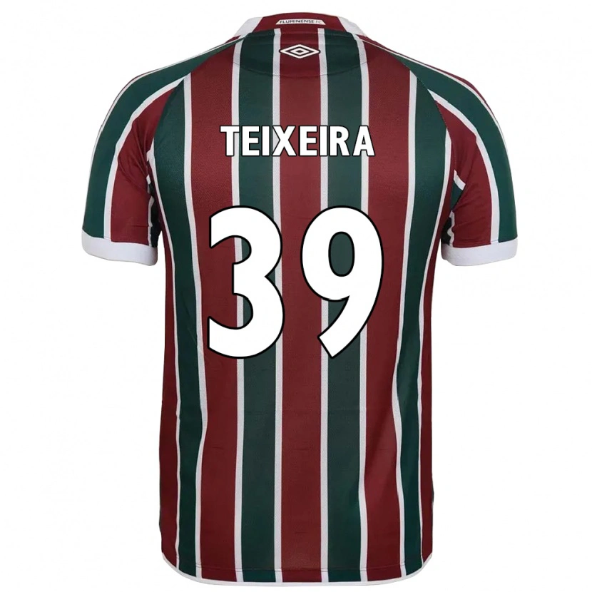 Danxen Mujer Camiseta Gabriel Teixeira #39 Verde Granate Blanco 1ª Equipación 2025/26 La Camisa México