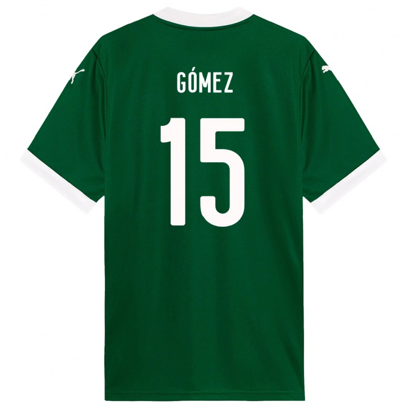 Danxen Mujer Camiseta Gustavo Gómez #15 Blanco Verde 1ª Equipación 2025/26 La Camisa México