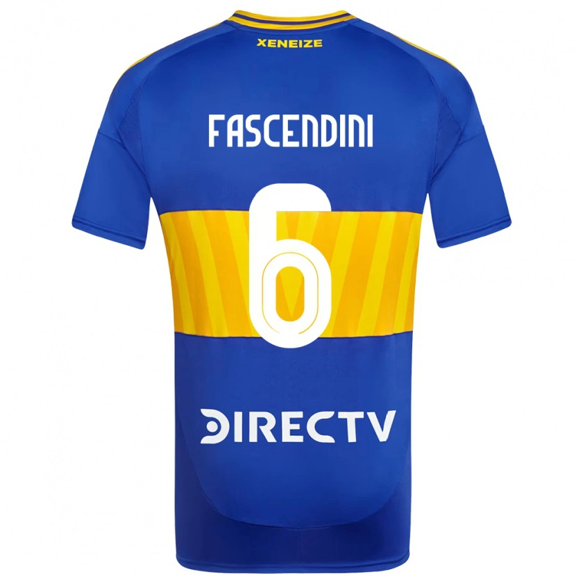 Danxen Mujer Camiseta Valentin Fascendini #6 Blanco Azul 1ª Equipación 2025/26 La Camisa México