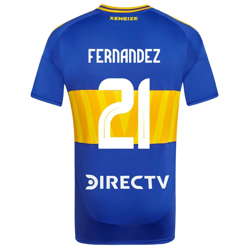 Danxen Mujer Camiseta Ezequiel Fernandez #21 Blanco Azul 1ª Equipación 2025/26 La Camisa México