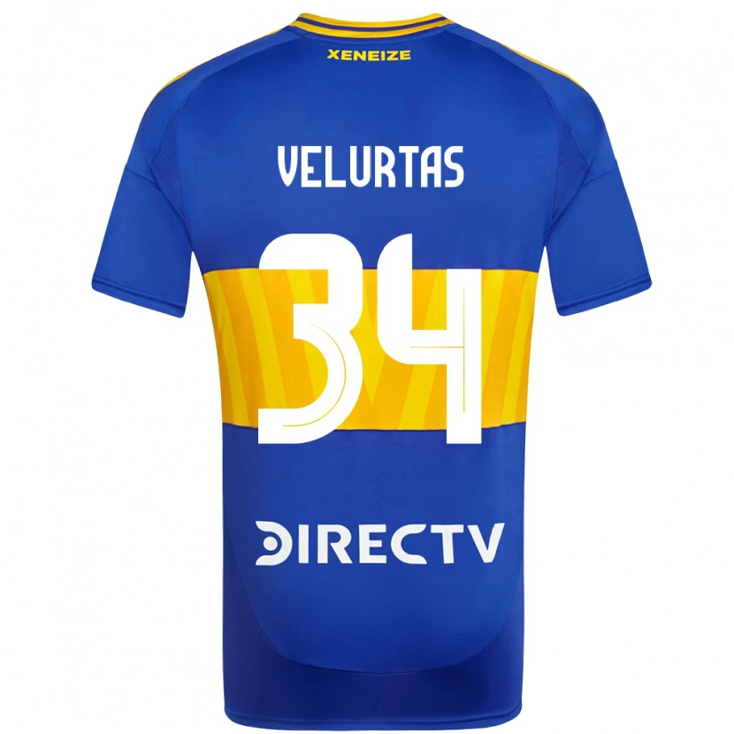 Danxen Mujer Camiseta Pedro Velurtas #34 Blanco Azul 1ª Equipación 2025/26 La Camisa México