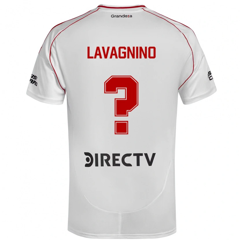 Danxen Mujer Camiseta Lucas Lavagnino #0 Blanco Rojo 1ª Equipación 2025/26 La Camisa México