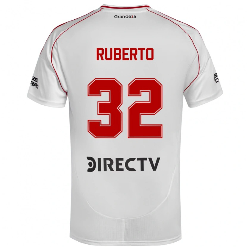 Danxen Mujer Camiseta Agustín Ruberto #32 Blanco Rojo 1ª Equipación 2025/26 La Camisa México