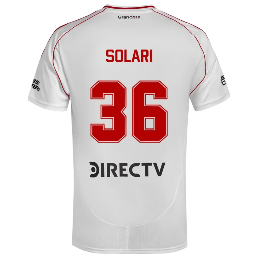 Danxen Mujer Camiseta Pablo Solari #36 Blanco Rojo 1ª Equipación 2025/26 La Camisa México