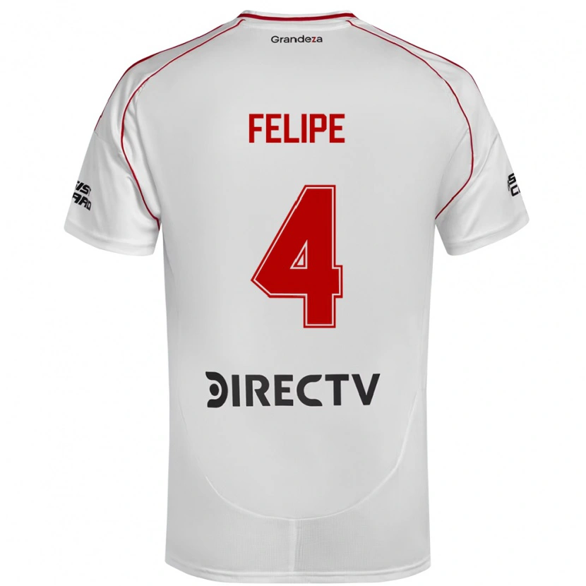 Danxen Mujer Camiseta Carina Felipe Silva #4 Blanco Rojo 1ª Equipación 2025/26 La Camisa México