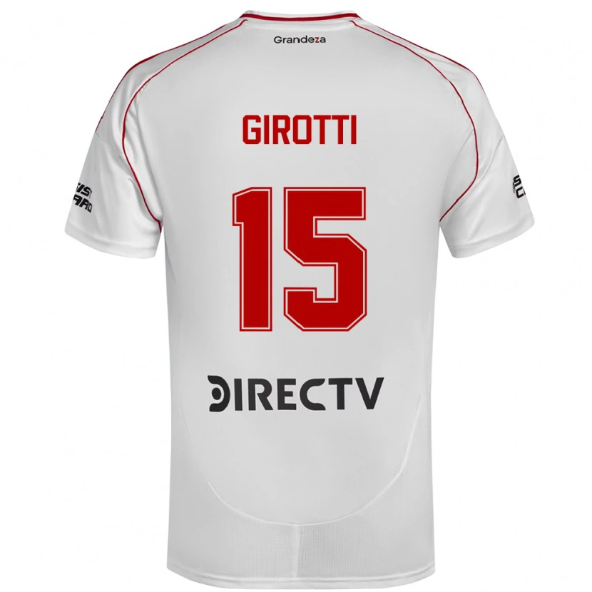 Danxen Mujer Camiseta Federico Girotti #15 Blanco Rojo 1ª Equipación 2025/26 La Camisa México