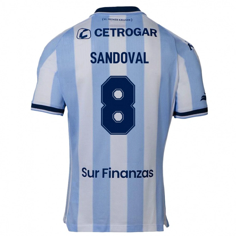 Danxen Mujer Camiseta Micaela Sandoval #8 Azul Celeste 1ª Equipación 2025/26 La Camisa México