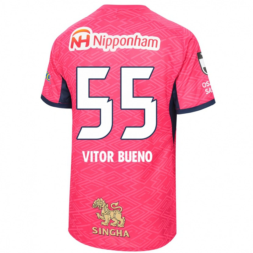 Danxen Mujer Camiseta Vitor Bueno #55 Blanco Rosa Sakura 1ª Equipación 2025/26 La Camisa México