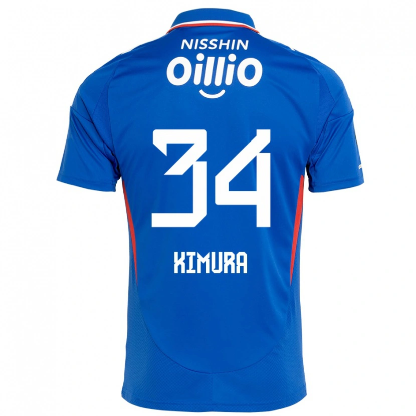 Danxen Mujer Camiseta Takuto Kimura #34 Blanco Azul Real 1ª Equipación 2025/26 La Camisa México