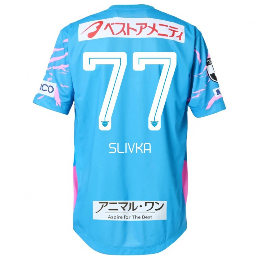 Danxen Mujer Camiseta Vykintas Slivka #77 Azul Rosa 1ª Equipación 2025/26 La Camisa México