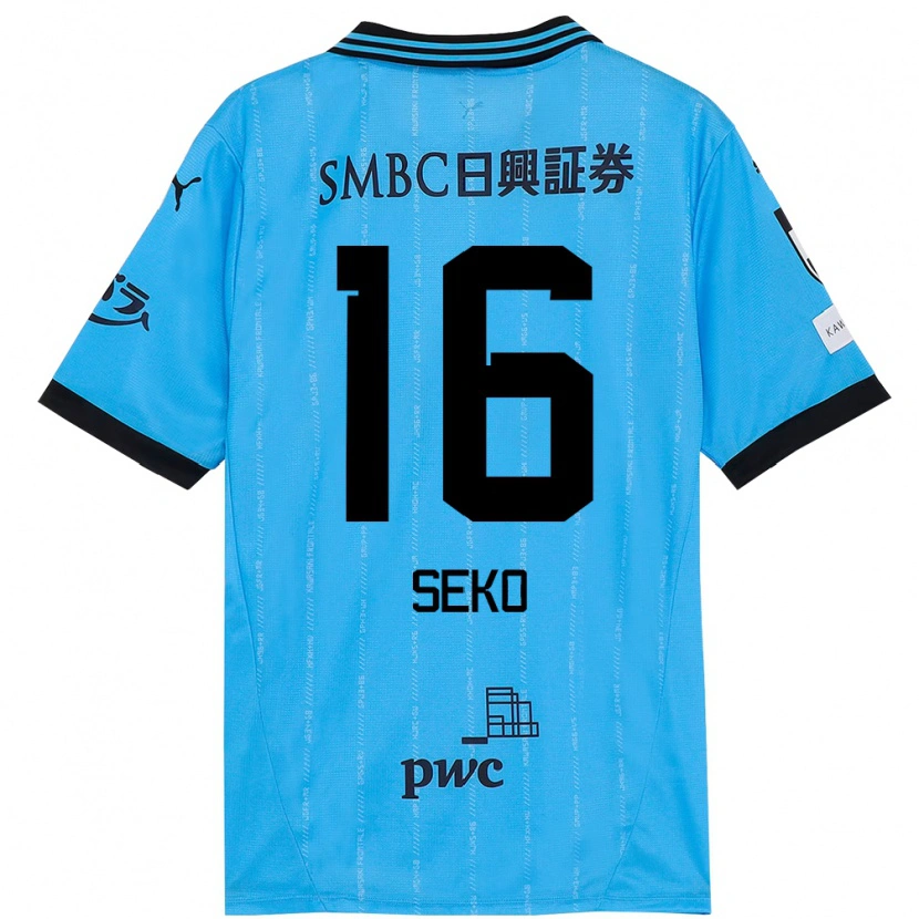 Danxen Mujer Camiseta Tatsuki Seko #16 Blanco Azul Celeste 1ª Equipación 2025/26 La Camisa México