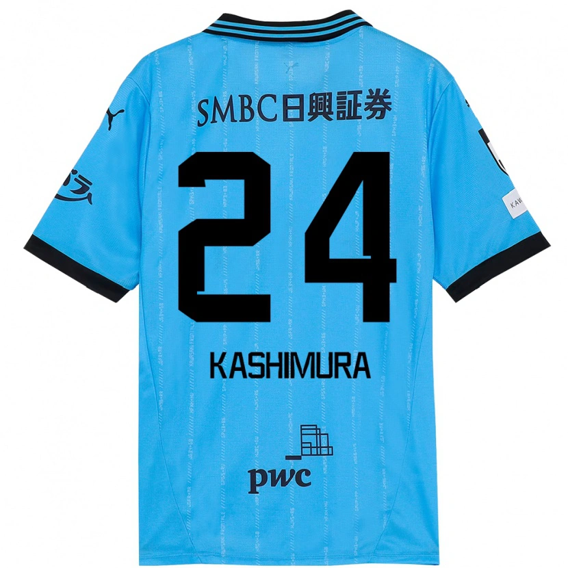 Danxen Mujer Camiseta Ryota Kashimura #24 Blanco Azul Celeste 1ª Equipación 2025/26 La Camisa México