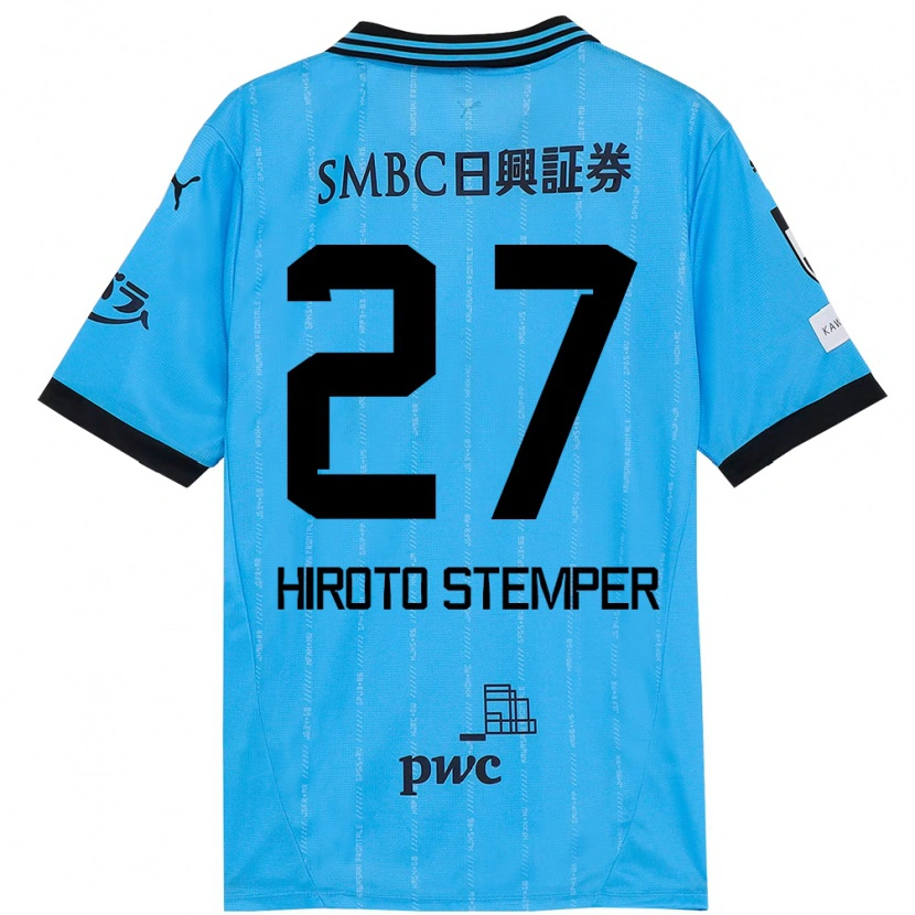 Danxen Mujer Camiseta Luka Hiroto Stemper #27 Azul Celeste Negro 1ª Equipación 2025/26 La Camisa México