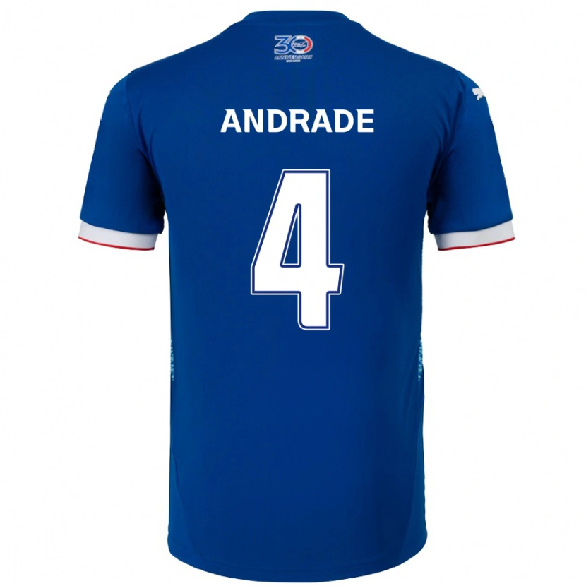 Danxen Mujer Camiseta Léo Andrade #4 Blanco Azul Real 1ª Equipación 2025/26 La Camisa México