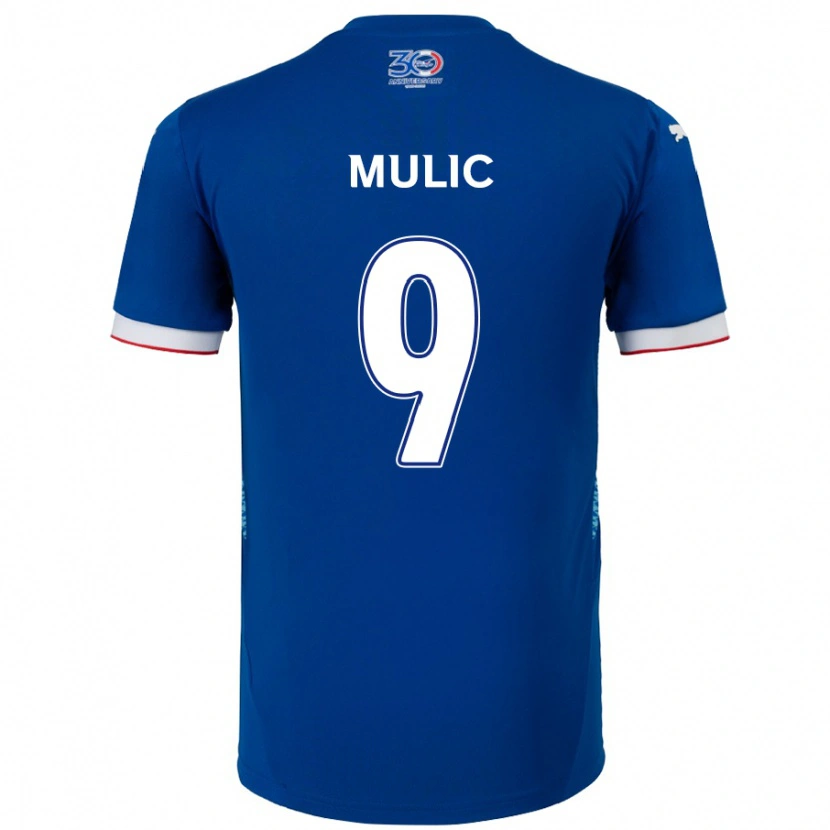 Danxen Mujer Camiseta Fejsal Mulic #9 Blanco Azul Real 1ª Equipación 2025/26 La Camisa México
