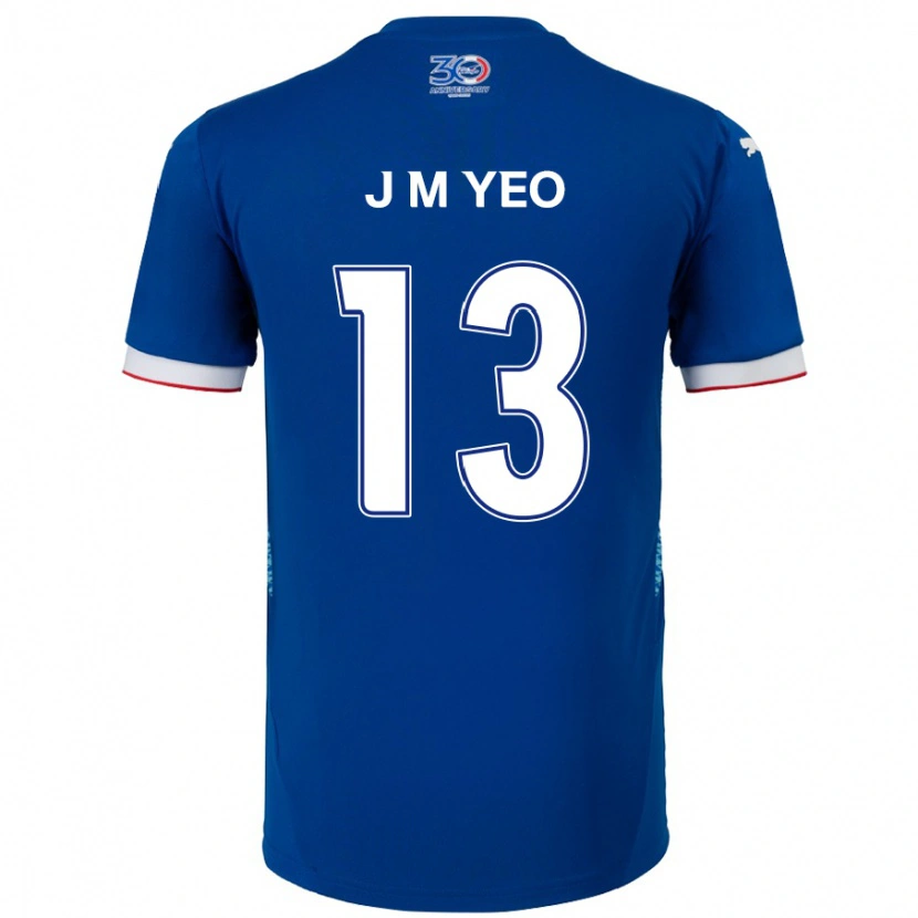 Danxen Mujer Camiseta Min-Jun Yeo #13 Blanco Azul Real 1ª Equipación 2025/26 La Camisa México