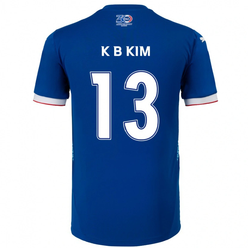 Danxen Mujer Camiseta Bo-Kyung Kim #13 Blanco Azul Real 1ª Equipación 2025/26 La Camisa México