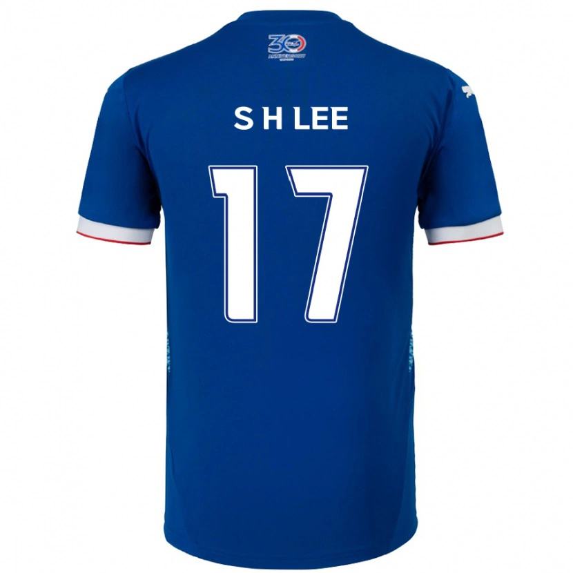 Danxen Mujer Camiseta Hyun-Seo Lee #17 Blanco Azul Real 1ª Equipación 2025/26 La Camisa México
