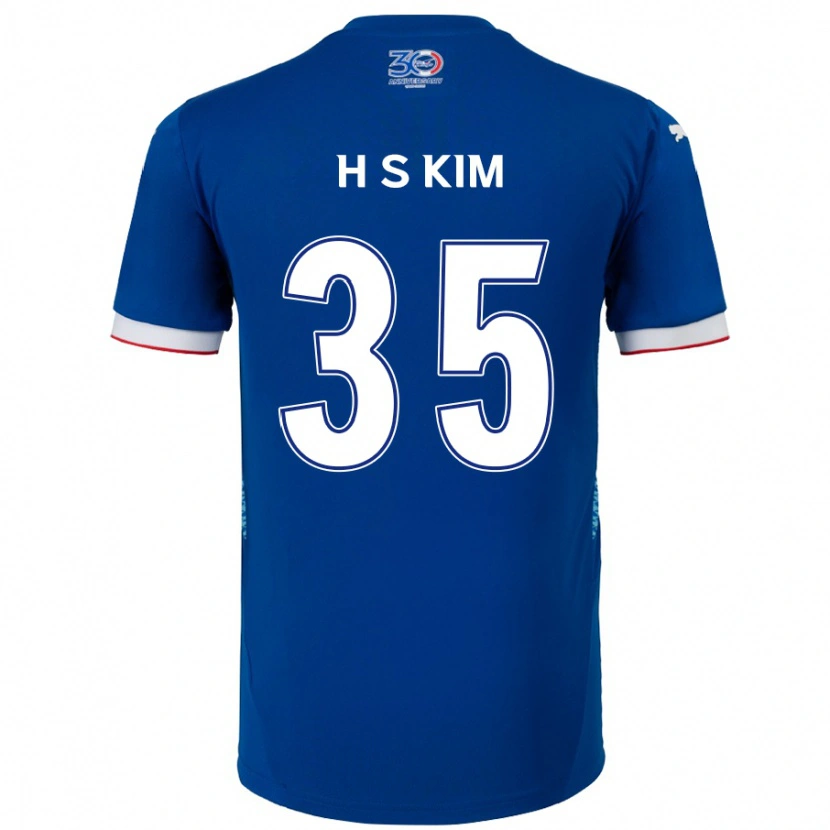 Danxen Mujer Camiseta Seung-Hyun Kim #35 Blanco Azul Real 1ª Equipación 2025/26 La Camisa México
