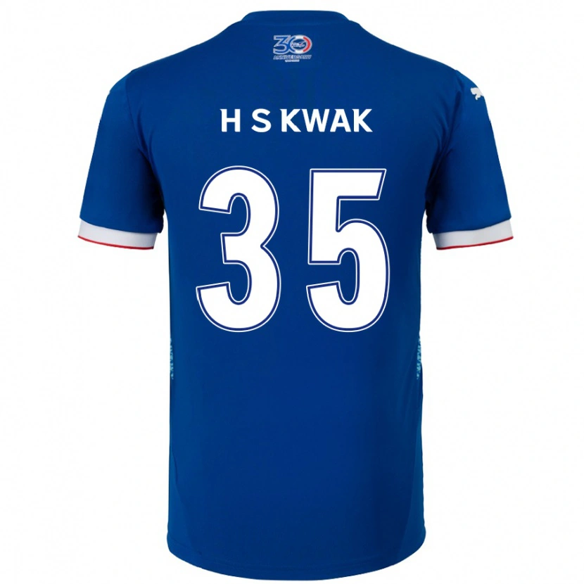 Danxen Mujer Camiseta Sung-Hoon Kwak #35 Blanco Azul Real 1ª Equipación 2025/26 La Camisa México