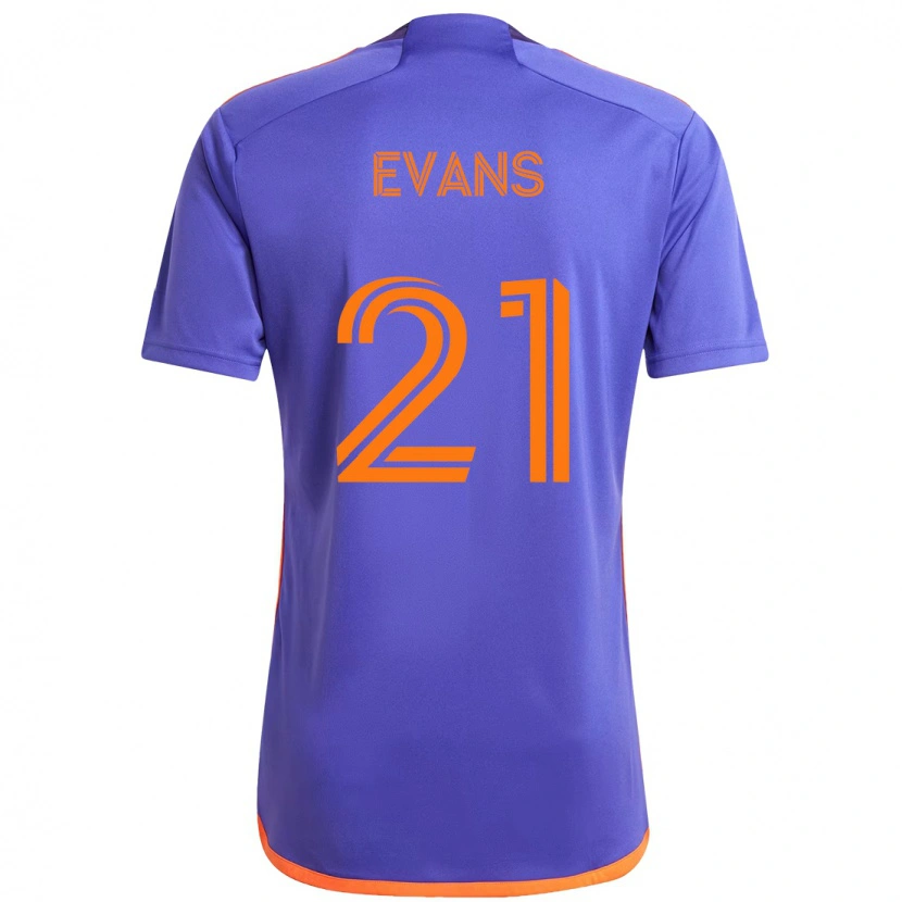Danxen Mujer Camiseta Jacob Evans #21 Morado Naranja 2ª Equipación 2025/26 La Camisa México
